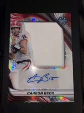 2024 Bowman's Best U-Prospect Jumbo Relic Auto Carson Beck#PJA-CBE (AU, MEM, RC)