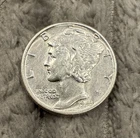 1943 Mercury Dime Ten Cent Coin, 90% Silver