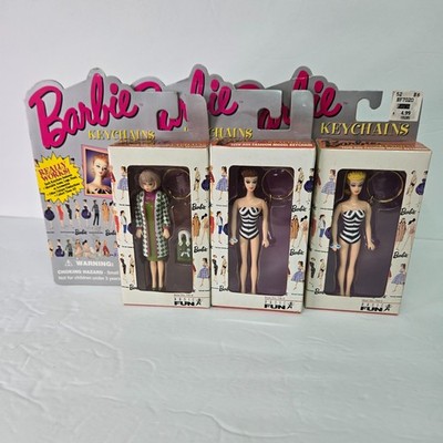 Barbie Keychains 3 PC LOT 1990s VTG Poodle Parade Original Blonde & Redhead NIB
