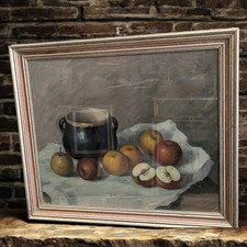 Aldo Alberti – Natura morta olio su tela firmato a mano 46x56 cm con cornice