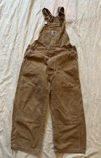 Y2K Carhartt Brown Duck Canvas Overall Bibs Double Knee Kids Side 5