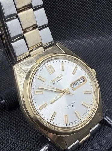 Vintage Seiko 5 Automatic 6309-8029 Gold Tone Men’s Watch 17J Japan Clean Dial
