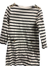 J. Crew Mariner Cloth Gold Button Stripe Shirtdress Classic Fit Cotton Size XS