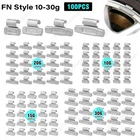 100PC CLIP-ON WHEEL WEIGHT BALANCE FN STYLE FOR ALLOY WHEELS 10/15/20/30 Grams