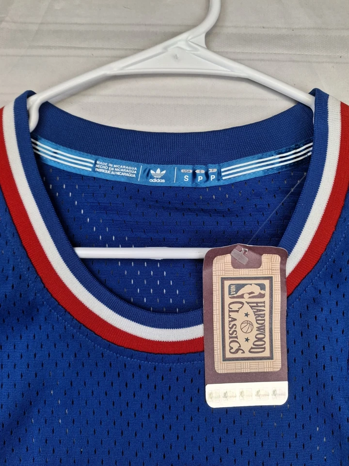 JULIUS ERVING PHILADELPHIA 76ERS HOME BLUE ADIDAS JERSEY SIZE S NEW SEWN - Image 3 of 4