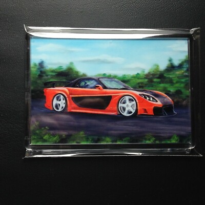 Mazda RX7, Fast and Furious, klarer starrer Kunststoff Kühlschrankmagnet