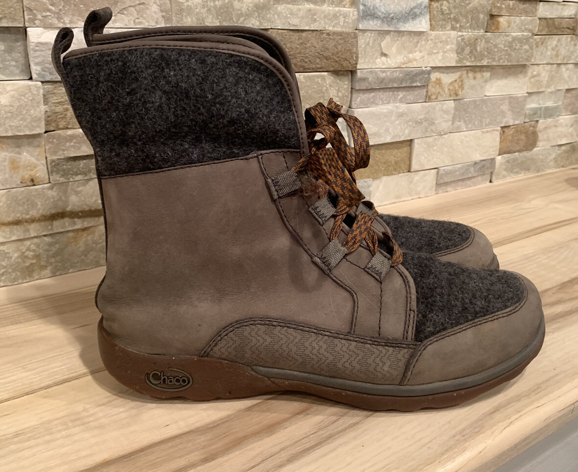 Chaco Barbary Boots Womens Sz Leather Wool Waterproof Hiking