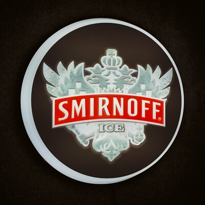 SMIRNOFF ICE VODKA Leucht LED Bar Schild Logo Pub Bier Lager Mann Höhle Garage