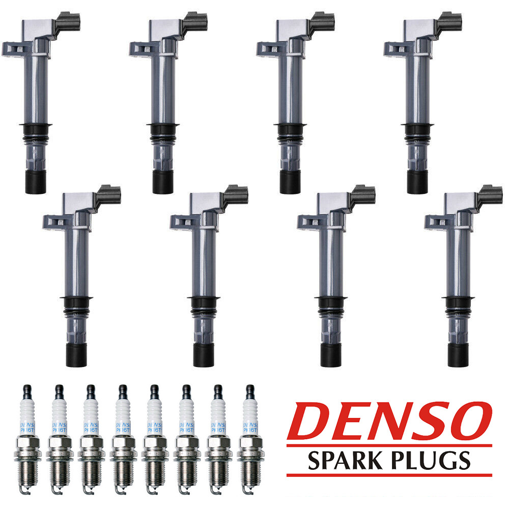8 Ignition Coil + Denso Platinum Spark Plug For Dodge Ram 1500 4.7L V8 UF270