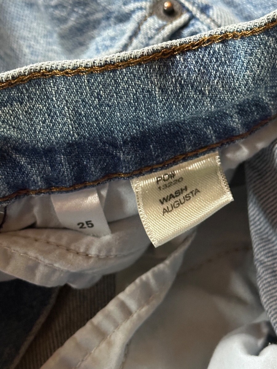 Reformation Jeans 25 Womens Blue Tapered Skinny Augusta Button Fly