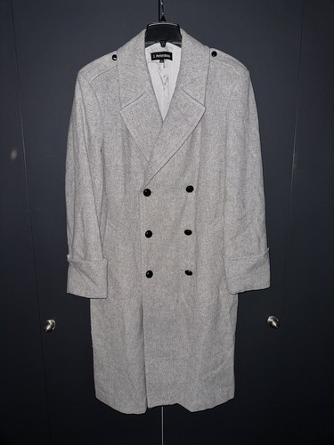J. Peterman Double Breasted Wool Overcoat Trench Coat Men’s Size 44 - Picture 2 of 19