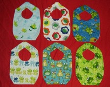 NEW handmade cute Child BABY BIB cute FROGS dragonfly 6 designs ship discount