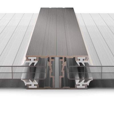 Mittelprofil Premium Alu-Alu 60mm breit Stegplatten 16mm inkl. Lippendichtung
