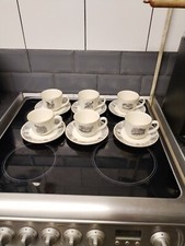 6x Prinknash Abbey Pottery Bewick's Birds Cup & Saucers Full Set. Boxed. 