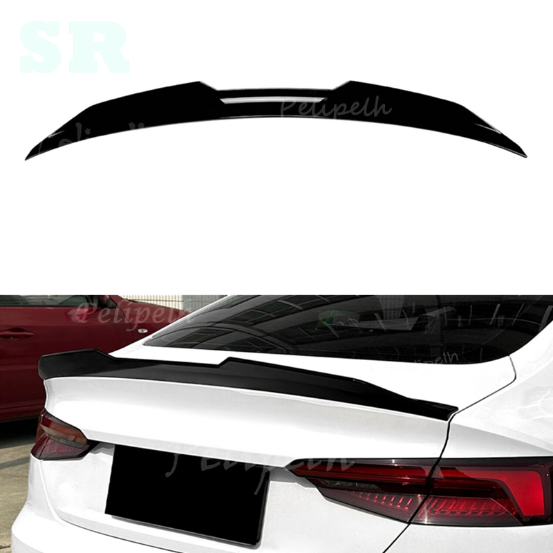 Black Rear Trunk Spoiler Lip Roof Tail Wing For Audi A5 F5