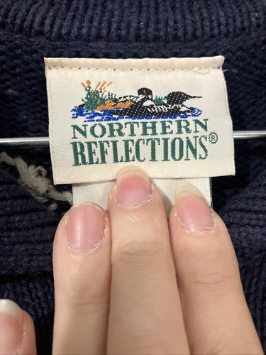 Cárdigan vintage para mujer Northern Reflections talla azul granja y caballo - Imagen 2 de 16