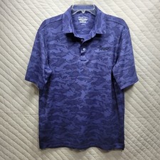 Straight Down Polo Shirt Men  s Large Blue Golf Performance Company Logo Camo