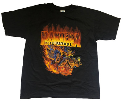 Vtg 90s Pantera Hell Patrol CFH Tour T-Shirt Winterland Black Size XL