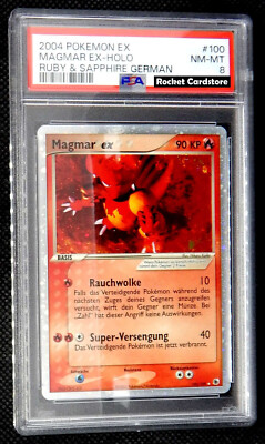 Pokemon Magmar ex Holo Deutsch 100/109 EX Ruby Sapphire PSA 8 NM-Mint