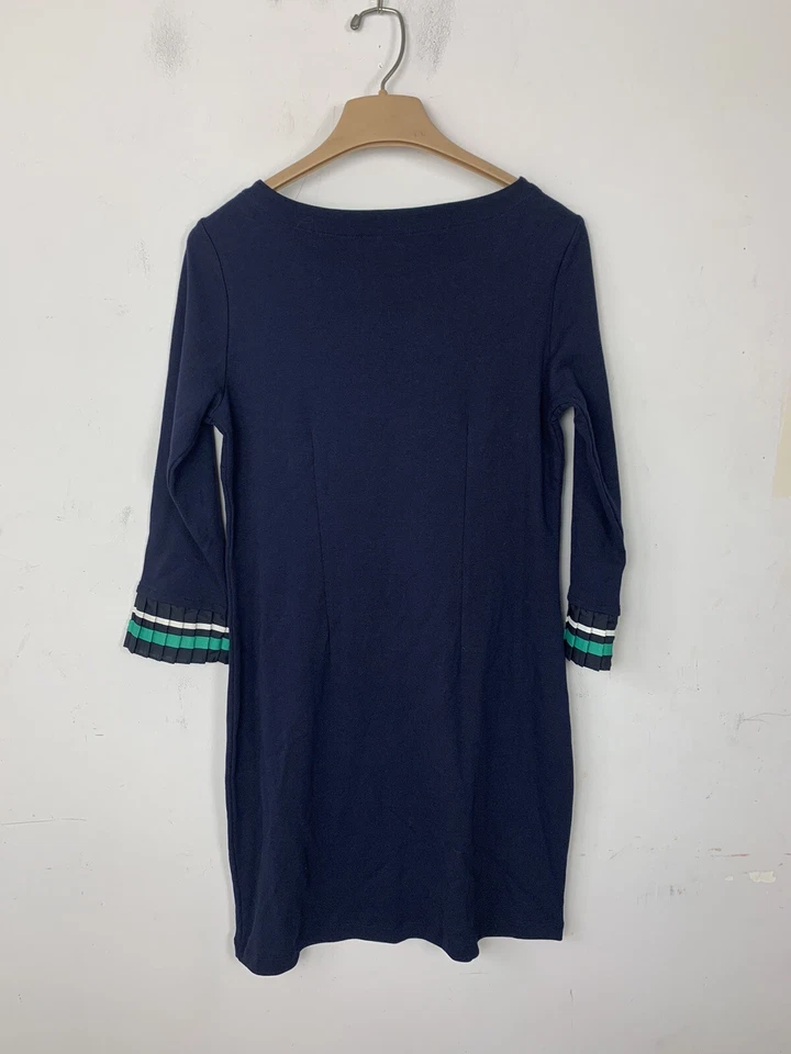 Vestido Talbots Mujer Pequeño Azul Marino Náutico Oficina Costera Boda Corporativo Foto 3 de 4