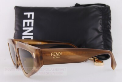 サングラス FENDI Woman Sunglasses Brown FE40163U 59E Brand New FENDI Sunglasses FE 40163U 59E Horn/Brown For
