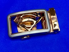 S logo supermen see through Copper and silver color dress belt buckle