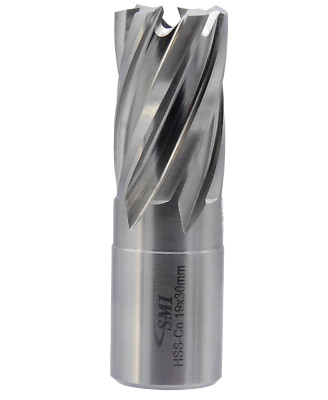 SMI HSS-E Cobalt Kernbohrer 19 mm Weldon Schnitttiefe 30 mm  Ø 12 - 38 mm wählb.