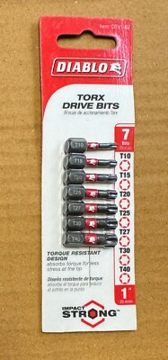 NEW Diablo Torx Drive Bits T10, T15, T20, T25, T27, T30, T40 x 1'' long - F. Ship