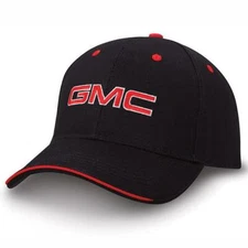 GMC Truck Logo Tipped Value Cap Black / Red Baseball Cap Sandwhich Brim