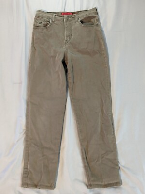 Womens Gloria Vanderbilt Khaki Jeans Pants Size Petite Straight Leg