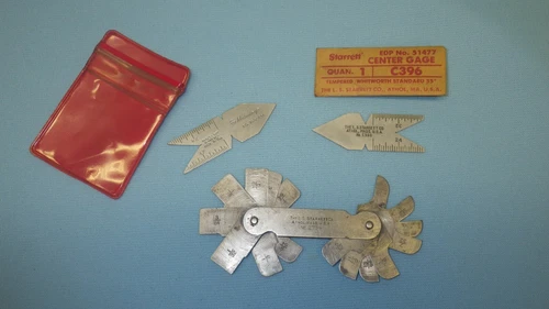 Lot of 3 Machinist Tools Starret Center Gage & Radius Gage  Mitutoyo Center Gage