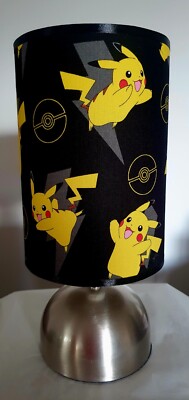 Pokemon bedside touch lamp Base, fabric shade with bulb Set 