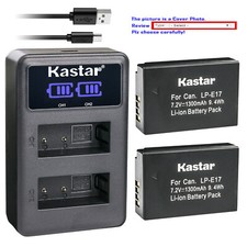 Kastar Battery LCD Dual Charger for Canon LP-E17 LC-E17 Canon EOS 77D Camera