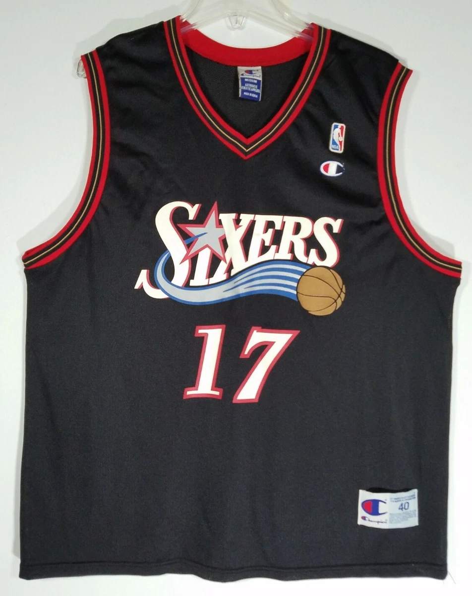 Vintage Philadelphia 76ers 17 NBA Jersey Champion Sz 40 Sixers