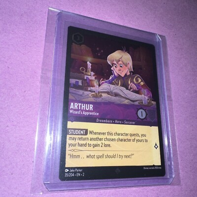 Disney Lorcana - Arthur, Wizard's Apprentice - Super Rare 35/204 COLD FOIL NM