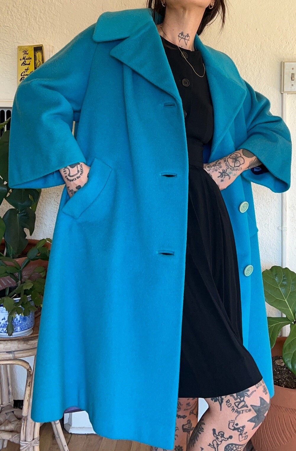 1960s 60s blue mohair coat shaggy fur Lilli Ann Bonni… Gem