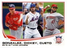 2013 Topps #287 Gio Gonzalez/R.A. Dickey/Johnny Cueto NM-MT