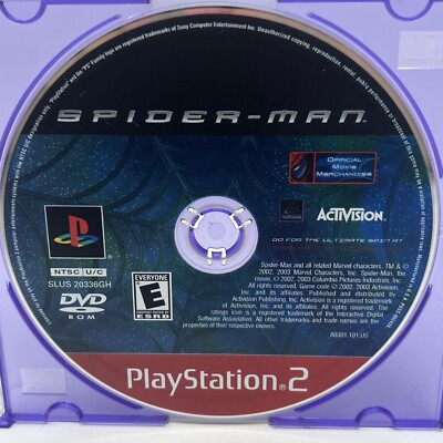 Spider-Man (Sony PlayStation 2, 2002) Tested And Working Video Game (Disc Only)
