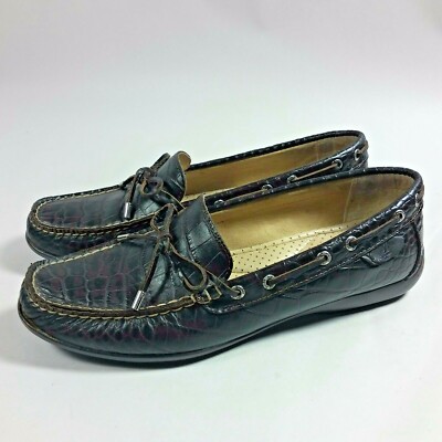 Women's Sperry Top-Sider Boat Shoes Loafers Mocs Brown Croc Look