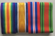 Full Size British Military Medal Ribbons Various WW1 WW2 6" lengths  *[MEDRIB]