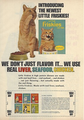 1972 Little Friskies Pet Cat Food vintage Print Ad 70's