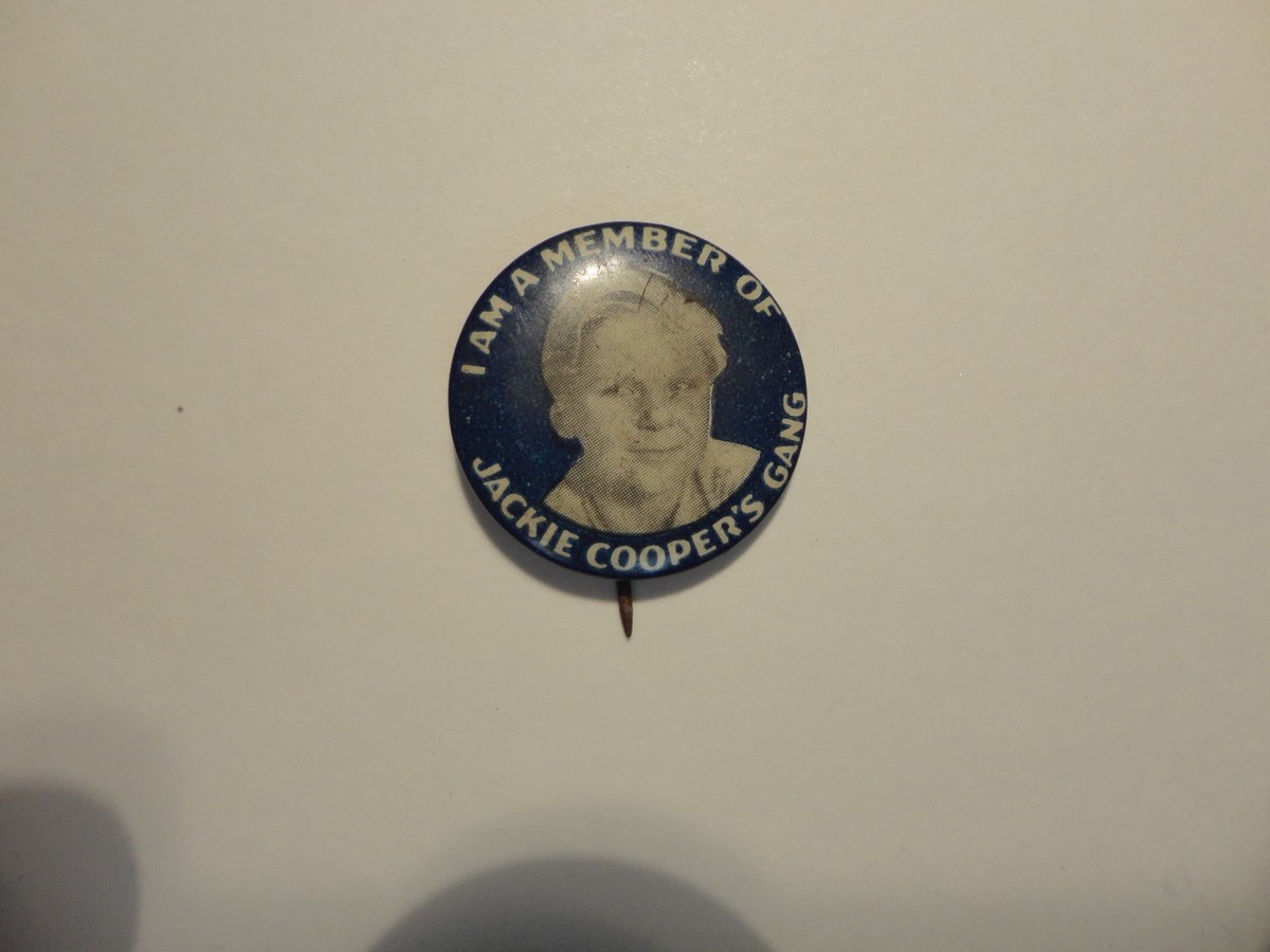 circa 1933 JACKIE COOPER'S GANG MEMBER celluloid pinback button