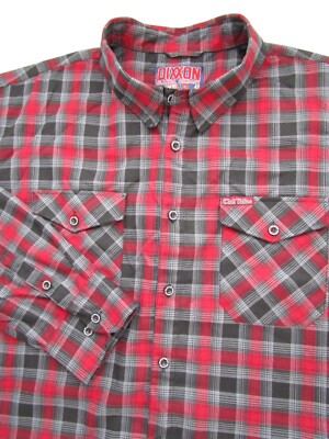 Mens 4X Dixxon Flannel Company Club Tattoo LS shirt shirt red plaid