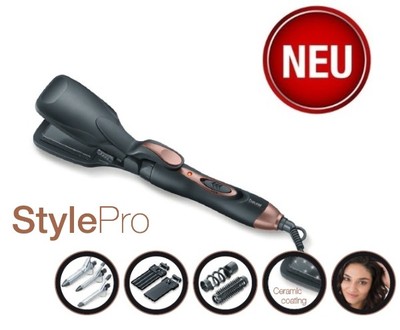 Beurer HT 60 StylePro Multifunktionsstyler +Aufsätze Haarglätter Lockenstab HT60