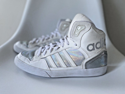 Vintage Y2K Adidas high top sneakers men US 9 Extaball Up White Silver
