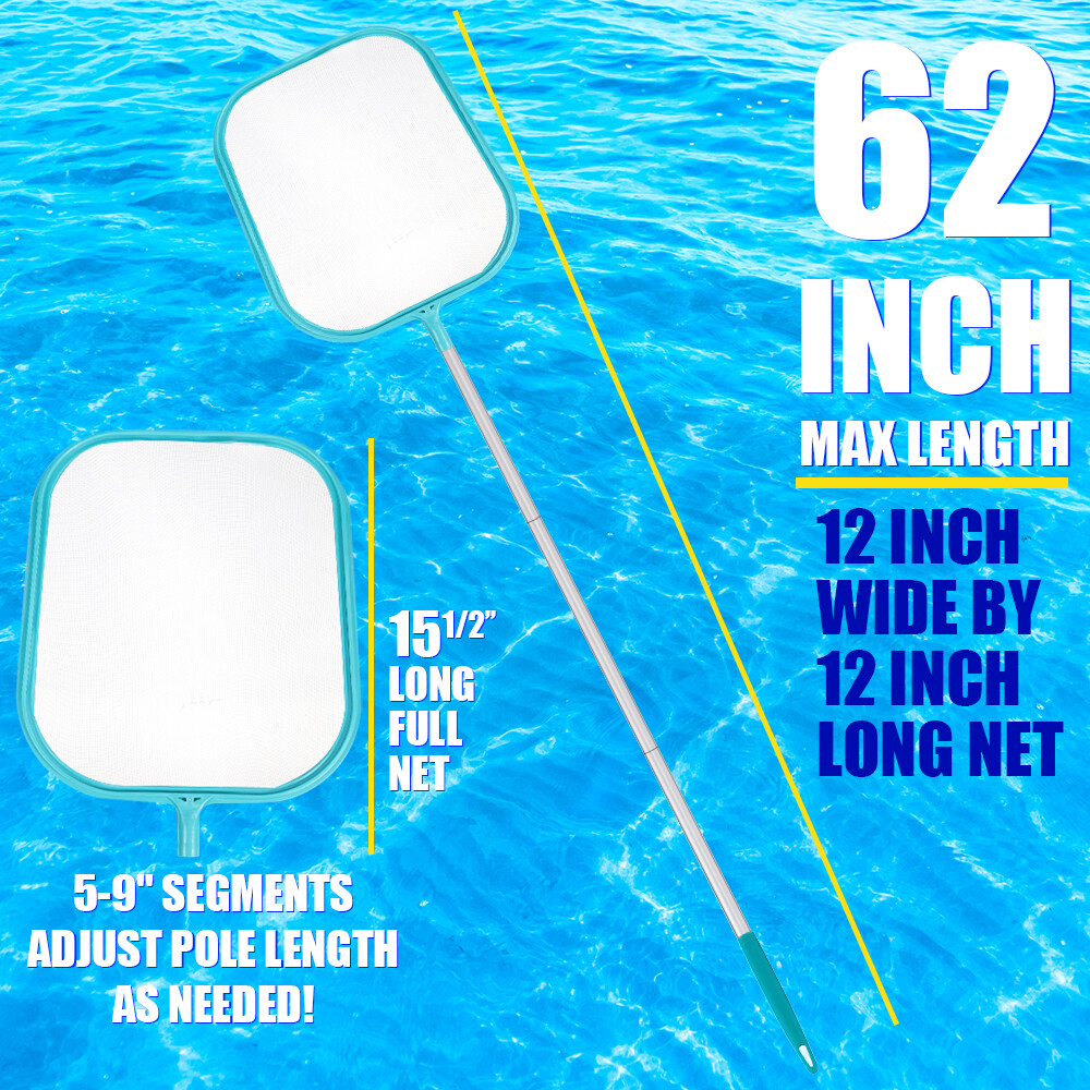Pool cleaning net Blue shallow net with five-section pole