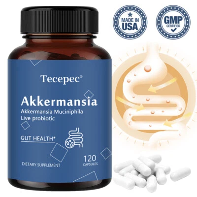 TECEPEC Neue Formel Akkermansia Muciniphila Lebende Probiotika-Kapseln Darmgesundheit