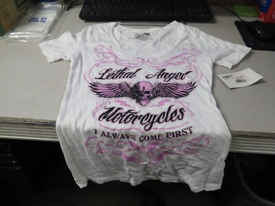 NOS Lethal Threat White I Always Come First Womens Tee Adult Small 3031-2332
