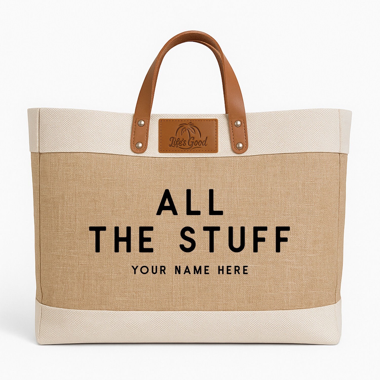 Personalised Large Tote Beach Bag - All The Stuff - Womens Holiday Handbag LT01 image 3