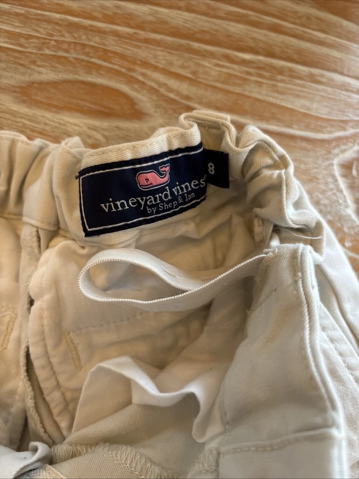 Pantalones Vineyard Vines Niños 8 Ajustables Beige Pana Chino Preppy Niños Sur Foto 2 de 4